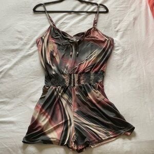 Pink, Black, & White Ariella Romper